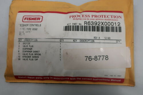 费希尔Fisher r6392x00012 维修备件套装